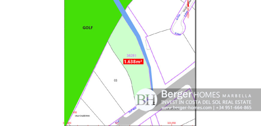 1638m2 – Front line Golf Plot for Sale at Las Brisas Golf Nueava Andalucia Marbella