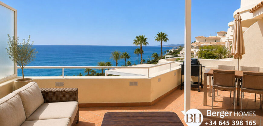 Magnificent 3-bedroom duplex penthouse situated in a prime beachfront Bermuda Beach Estepona
